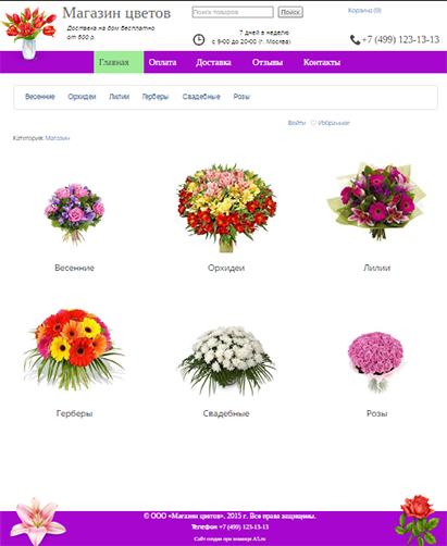 Создать интернет-магазин продуктов - Конструктор сайтов A5.ru